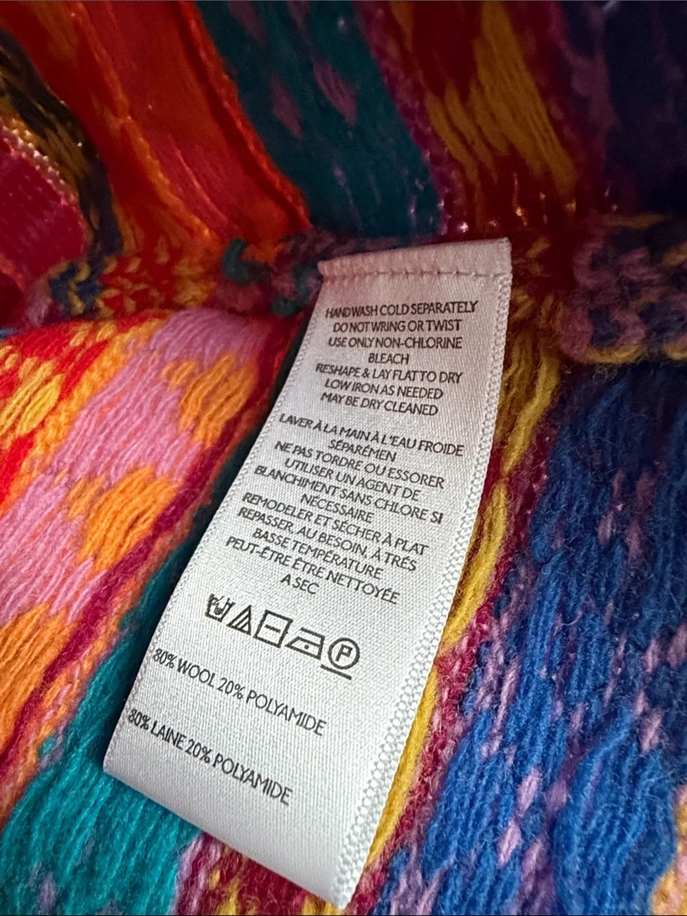 Free People favorite things mixed print wool blend sweater in a small - Picture 5 of 8